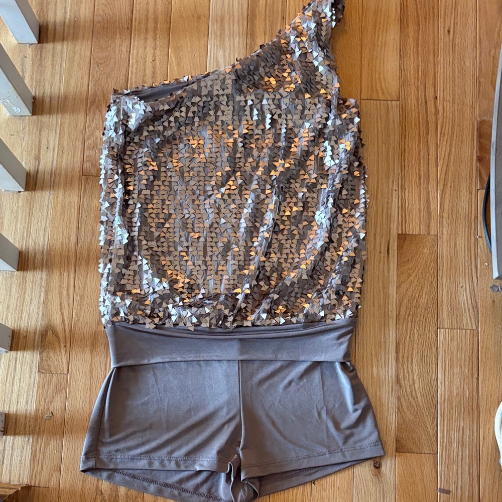 One-Shoulder Sequin Romper
